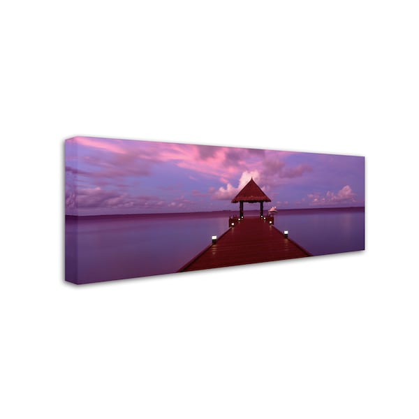 David Evans 'Crimson Twilight-Maldives' Canvas Art,6x19